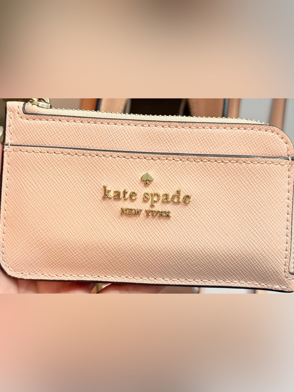 kate spade Blush Pink Card Zip Wallet size small